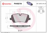 Brembo OE Prem NAO Ceramic Pads (Rear) - 2020 Land Rover Defender 110/17-20 Disco by Brembo P44021N-BRE