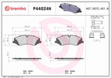 Brembo OE Prem NAO Ceramic Pads (Front) - 2010 Land Rover LR4/10-12 Range Rover by Brembo P44024N-BRE