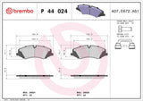 Brembo OE Prem LowMet Pads (Front) - 2010 Land Rover LR4/10-12 Range Rover by Brembo P44024-BRE