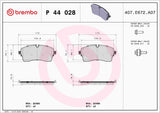 Brembo OE Prem LowMet Pads (Front) - 18-20 Jaguar E-Pace/Land Rover Disco/Range Rover by Brembo P44028-BRE