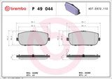 Brembo OE PRIME LowMet Brake Pads (Rear) - 17-20 Fiat 124 Spider/06-23 Mazda MX-5 Miata by Brembo P49044-BRE