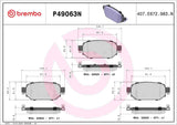 Brembo OE NAO Brake Pads (Rear) - 17-18 Mazda 3 by Brembo P49063N-BRE