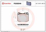 Brembo OE Prem NAO Ceramic Pads (Rear) - 86-87 Mercedes 300SDL by Brembo P50004N-BRE