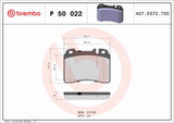 Brembo OE Prem LowMet Pads (Front) - 90-93 Mercedes 300CE by Brembo P50022-BRE