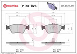 Brembo OE Prem LowMet Pads (Front) - 99-00 Mercedes C230/96-00 C280/96-97 E300 by Brembo P50023-BRE