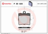 Brembo OE Prem LowMet Pads (Rear) - 04-08 Chrysler Crossfire/06-08 SLK280 by Brembo P50025-BRE