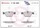 Brembo OE LowMet Brake Pads (Front) - Mercedes by Brembo P50026-BRE
