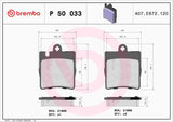 Brembo OE Prem LowMet Pads (Rear) - Mercedes by Brembo P50033-BRE