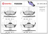 Brembo OE Prem NAO Ceramic Pads (Front) - 98-03 Mercedes ML320/03-05 ML350/1999 ML430 by Brembo P50039N-BRE