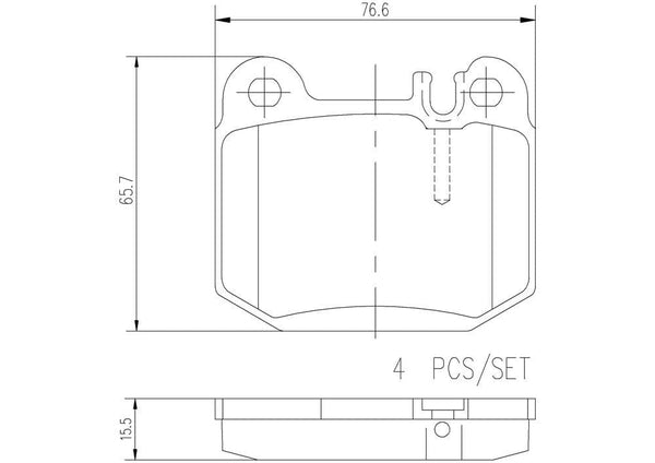 Bosch QuietCast Rear Disc Brake Pad Set For Mercedes Benz W163 ML430, ML500, ML55 AMG – BP874