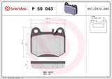 Brembo OE Prem LowMet Pads (Rear) - 00-03 Mercedes ML55 AMG/00-01 ML430/02-05 ML500 by Brembo P50043-BRE