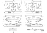 Brembo OE Prem NAO Ceramic Pads (Rear) - 98-03 Mercedes ML320/03-05 ML350/1999 ML430 by Brembo P50044N-BRE