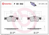 Brembo OE Prem LowMet Pads (Rear) - Mercedes by Brembo P50052-BRE