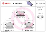 Brembo OE Prem LowMet Pads (Front) - 2008 Mercedes B200 by Brembo P50057-BRE