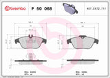 Brembo OE Prem LowMet Pads - Mercedes by Brembo P50068-BRE