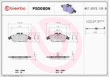 Brembo OE Prem NAO Ceramic Pads (Front) - 03-06 Dodge Sprinter 2500/Sprinter 3500 by Brembo P50080N-BRE