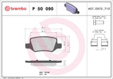 Brembo OE Prem LowMet Pads (Rear) - 2008 Mercedes B200 by Brembo P50090-BRE