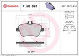 Brembo OE Prem LowMet Pads (Rear) - Mercedes by Brembo P50091-BRE
