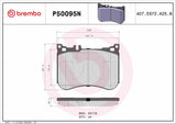 Brembo OE Prem NAO Ceramic Pads (Front) - Mercedes by Brembo P50095N-BRE