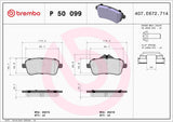 Brembo OE Prem LowMet Pads (Rear) - Mercedes by Brembo P50099-BRE