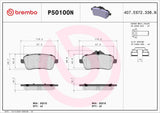 Brembo OE Prem NAO Ceramic Pads (Rear) - 2016 Mercedes GLE300d/16-18 GLE350/2015 ML250 by Brembo P50100N-BRE