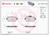 Brembo OE Prem LowMet Pads (Rear) - Mercedes by Brembo P50101-BRE