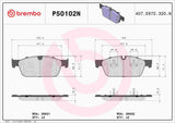 Brembo OE Prem NAO Ceramic Pads - 13-16 Mercedes GL450 by Brembo P50102N-BRE