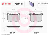 Brembo OE Prem NAO Ceramic Pads (Front) - Mercedes by Brembo P50111N-BRE