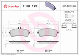 Brembo OE Prem LowMet Pads (Rear) - Mercedes by Brembo P50125-BRE