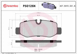 Brembo OE Prem NAO Ceramic Pads (Rear) - 16-20 Mercedes Metris by Brembo P50126N-BRE