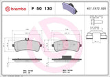Brembo OE Prem LowMet Pads (Rear) - Mercedes by Brembo P50130-BRE