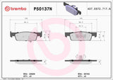 Brembo OE Prem NAO Ceramic Pads (Front) - 2019 Smart EQ fortwo/16-18 Fortwo by Brembo P50137N-BRE