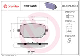 Brembo OE NAO Brake Pads (Rear) - Mercedes by Brembo P50148N-BRE