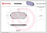 Brembo OE NAO Brake Pads (Front) - 19-20 Ford Edge/ Mazda CX-9/ Lincoln MKX/ Mazda CX-7/ Mazda CX-5 by Brembo P54059N-BRE