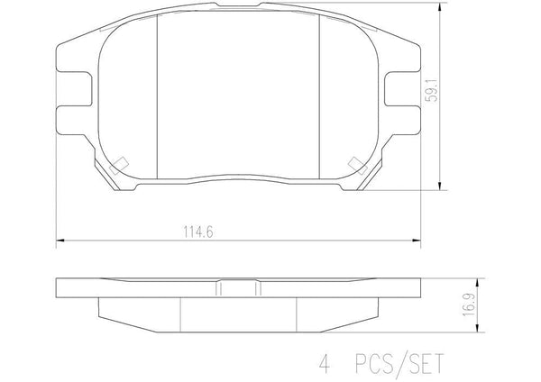 Brembo OE Prem NAO Ceramic Pads (Front) - 02-03 Lexus RX300 | P56050N ...