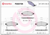 Brembo OE Prem NAO Ceramic Pads (Front) - 12-19 Nissan Versa/14-19 Versa Note by Brembo P56070N-BRE