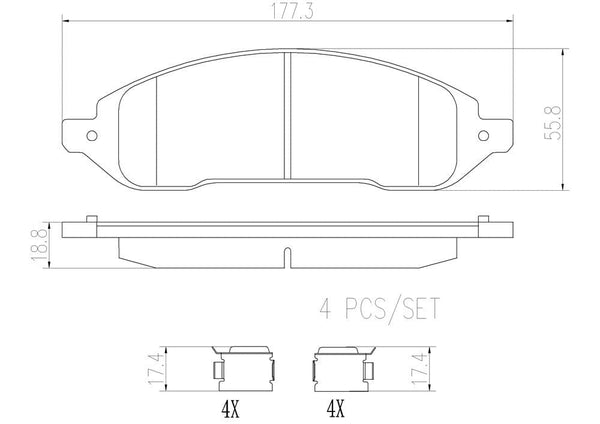 Ceramic Brake Pads for Ford Freestar Mercury Monterey 2004 2005