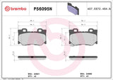 Brembo OE Prem NAO Ceramic Pads (Rear) - 14-20 Infiniti Q50/14-15 Q60/09-20 Nissan 370Z by Brembo P56095N-BRE