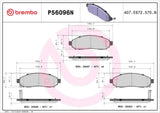 Brembo OE Prem NAO Ceramic Pads (Front) - 15-18 Chevy City Express/11-14 Nissan Leaf by Brembo P56096N-BRE