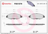 Brembo OE Prem NAO Ceramic Pads (Front) - 2013 Infiniti JX35/14-19 QX60/15-19 Nissan Murano by Brembo P56107N-BRE