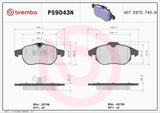 Brembo OE Prem NAO Ceramic Pads (Front) - 03-11 Saab 9-3/10-11 9-3X by Brembo P59043N-BRE