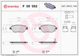 Brembo OE LowMet Brake Pads (Front) - 12-13 Fiat 500 by Brembo P59052-BRE