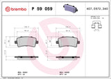 Brembo OE LowMet Brake Pads (Rear) - 13-17 Cadillac XTS/2019 XTS/14-19 Chevy Impala/2010 Saab 9-5 by Brembo P59059-BRE