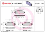 Brembo OE Prem Brake Padss (Rear) - 11-16 Chevy Cruze by Brembo P59080X-BRE