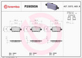 Brembo OE NAO Brake Pads (Rear) - 18-20 Chevy Equinox/ GMC Terrain/ Chevy Malibu by Brembo P59095N-BRE
