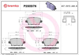 Brembo OE NAO Brake Pads (Rear) - 18-20 Cadillac XT4/ Buick Envision/ Buick Regal Sportback by Brembo P59097N-BRE