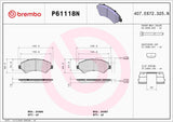 Brembo OE Ceramic Brake Pads (Front) - 15-17 RAM ProMaster 1500/20-21 ProMaster 1500 by Brembo P61118N-BRE