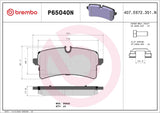 Brembo OE NAO Brake Pads (Rear) - Porsche by Brembo P65040N-BRE