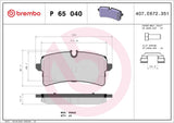 Brembo OE Prem LowMet Pads (Rear) - Porsche by Brembo P65040-BRE