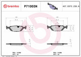 Brembo OE Prem NAO Ceramic Pads (Rear) - 88-93 Saab 900/86-98 9000 by Brembo P71003N-BRE